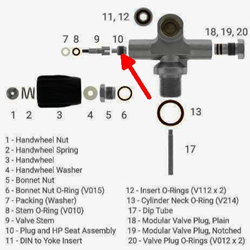 Dgx Valve Seat Assembly, Five Threads